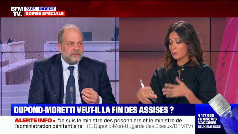 Éric Dupond-Moretti: “Les cours d’assises sont maintenues pour les faits les plus graves (…) et seront les cours d’appel des cours criminelles départementales”