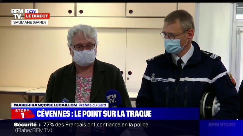 Marie-Françoise Lecaillon, préfète du Gard: “Ce qui nous importe et c’est pour ça que de gros moyens sont mobilisés, c’est de retrouver” le fugitif
