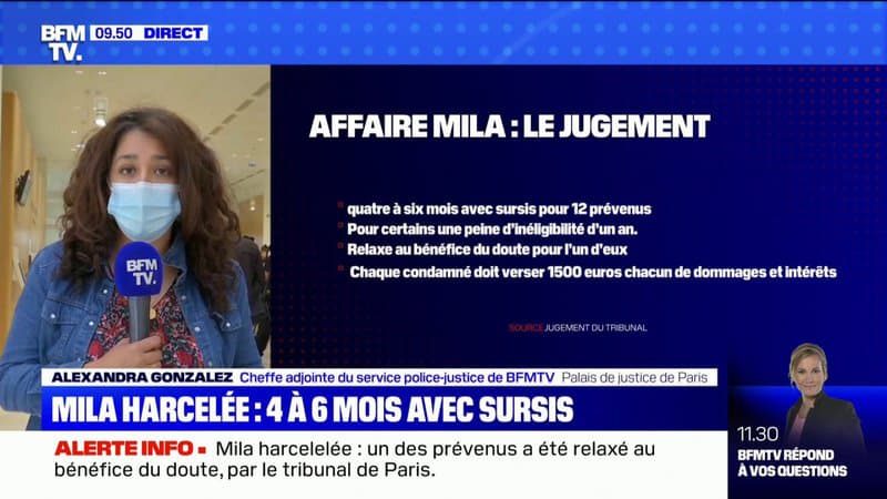 Affaire Mila: 4 à 6 mois de prison avec sursis pour 12 prévenus, le 13ème relaxé