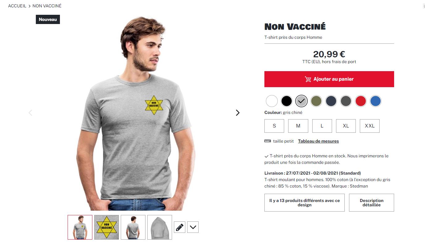 CHOC – Des t-shirt décorés d’étoiles jaunes mis en vente sur internet !