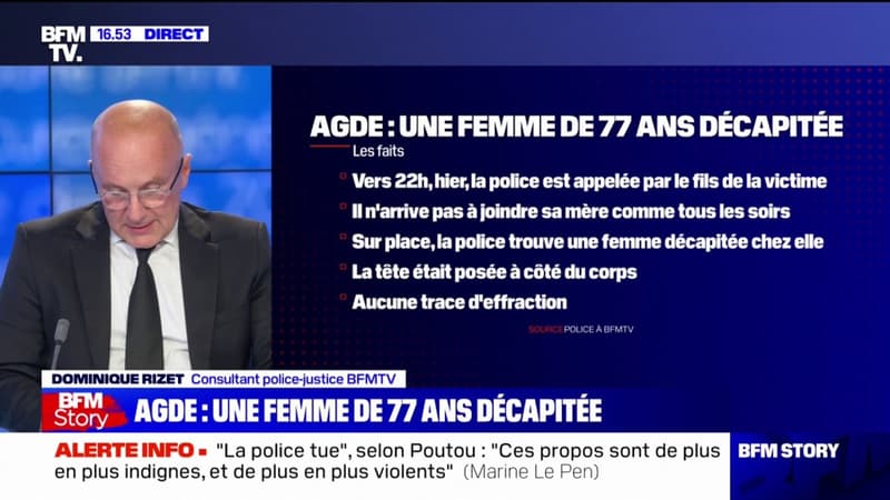 Retraitée retrouvée décapitée à Agde: aucune trace d’effraction n’a été constatée