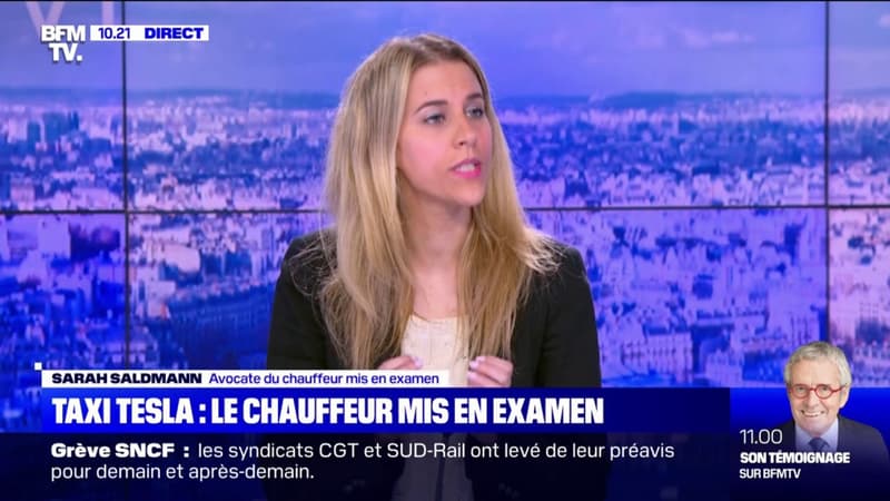 “Mon client est en état de sidération (…) il s’est vu mourir”, explique l’avocate du chauffeur de taxi Tesla, mis en examen après un accident