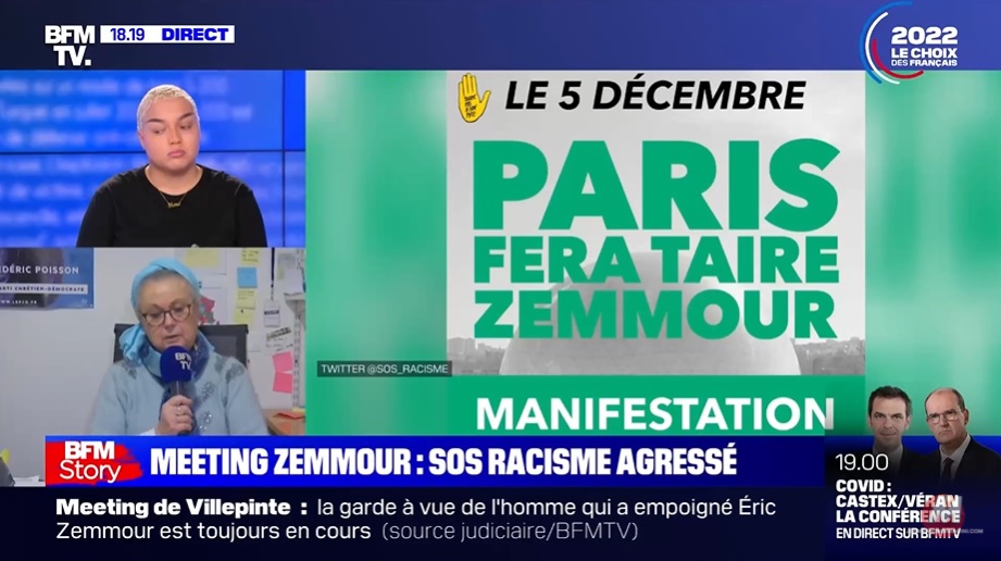 Scène surréaliste d’une militante de SOS Racisme en plein direct sur BFM