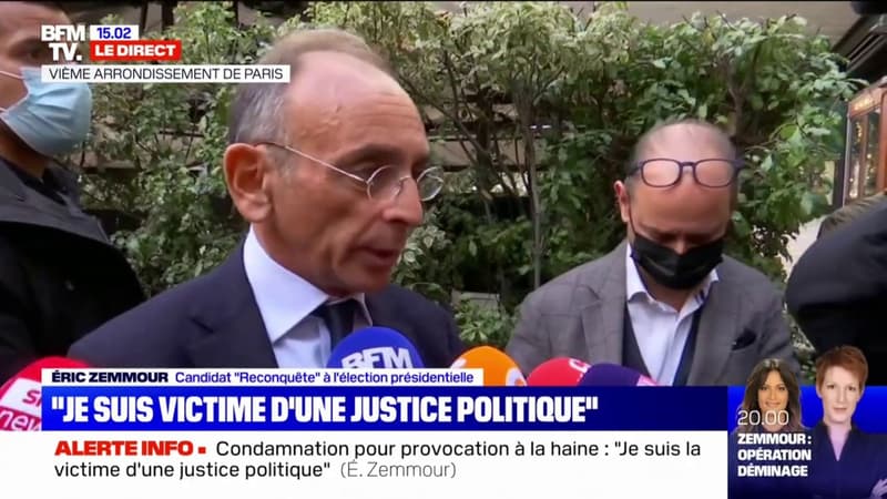 Eric Zemmour sur sa condamnation pour provocation à la haine: “J’ai un agenda judiciaire chargé car on veut me diaboliser”
