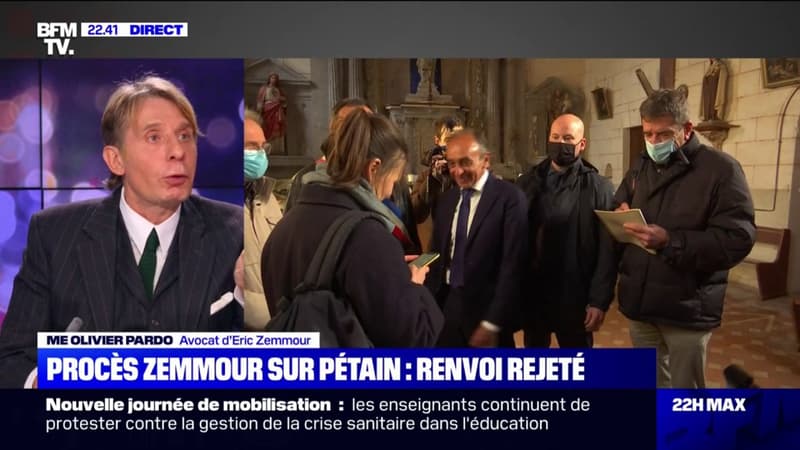 Me Olivier Pardo, avocat d’Éric Zemmour: “C’est parce qu’il est un justiciable comme un autre qu’il ne doit pas se voir appliquer des mesures discriminatoires”