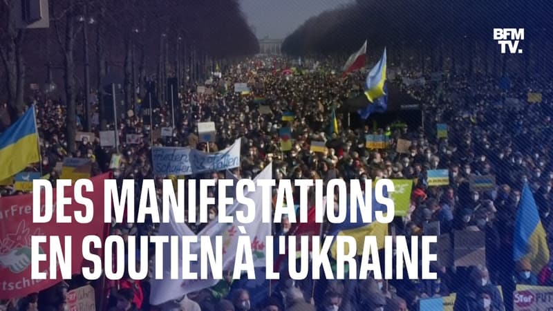 De Berlin à Washington, les images des manifestations de soutien à l’Ukraine partout dans le monde
