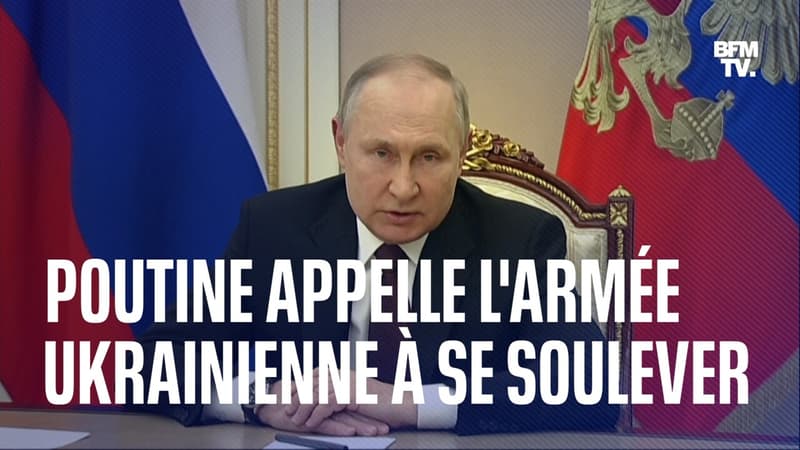 Vladimir Poutine appelle l’armée ukrainienne à “prendre le pouvoir” à Kiev