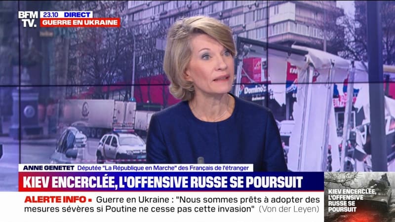 100 personnes sont “dédiées à la prise en charge les Français présents en Ukraine”, explique Anne Genetet
