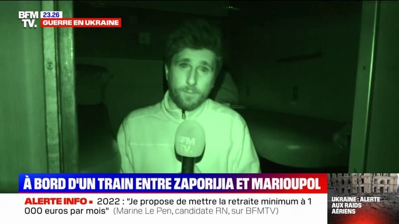 À bord d’un train entre Zaporijia et Marioupol