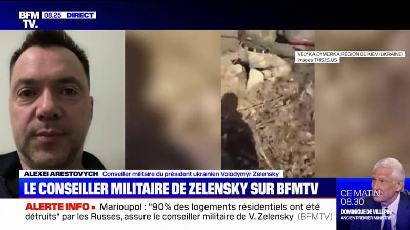 Alexei Arestovych, conseiller militaire de Zelensky: “90% des logements résidentiels de Marioupol” endommagés ou détruits