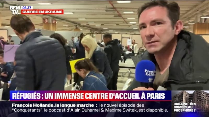Au cœur de l’immense centre d’accueil des réfugiés ukrainiens à Paris