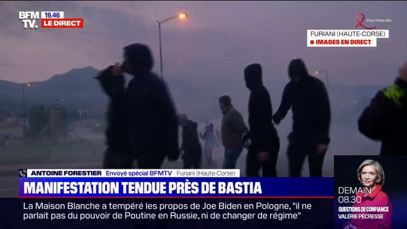 Corse: manifestation tendue près de Bastia, en réaction à une vidéo polémique lors des obsèques d’Yvan Colonna
