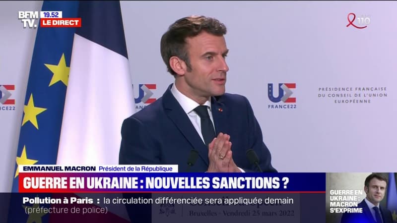Emmanuel Macron annonce la volonté de l’Union européenne de “pouvoir sortir de la dépendance aux énergies fossiles russes”