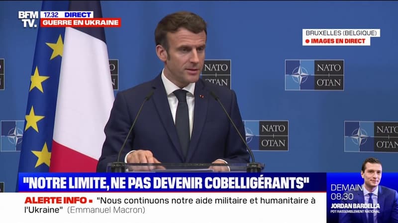 Emmanuel Macron sur la fourniture d’armes à l’Ukraine: “Il y a une limite, qui est de ne pas devenir cobelligérants”