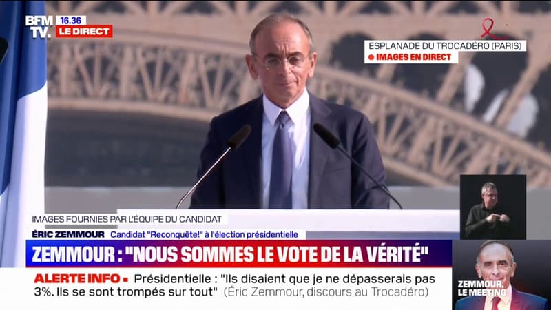 Éric Zemmour: “Je suis le seul candidat qui a le souci de la fin du mois et celui de la fin de la France”