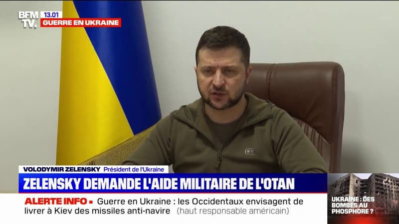 Face aux dirigeants de l’OTAN, Volodymyr Zelensky demande “une aide militaire sans restriction”