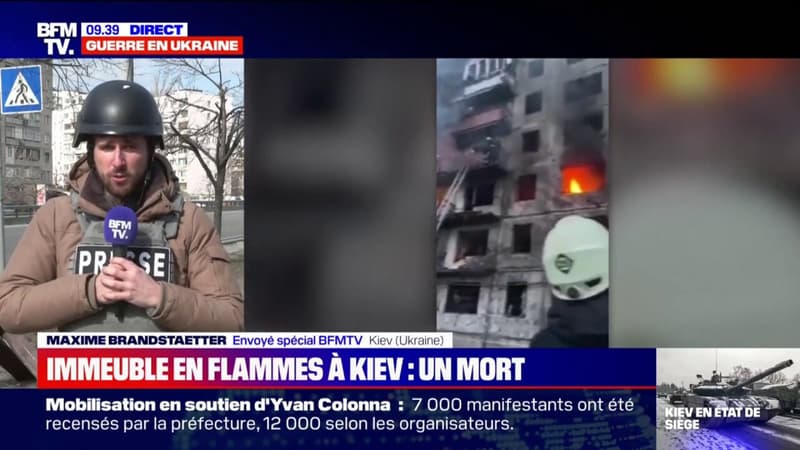 Guerre en Ukraine: 1 mort et 12 blessés dans l’attaque d’un immeuble de Kiev, selon un bilan provisoire