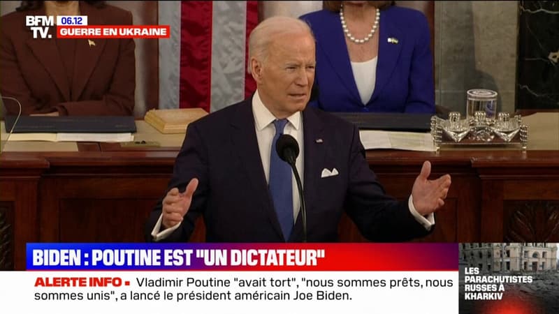 Guerre en Ukraine: Joe Biden qualifie Vladimir Poutine de “dictateur russe”