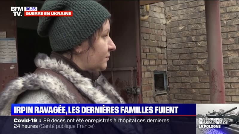 Guerre en Ukraine: les dernières familles fuient Irpin, ravagée par l’armée russe