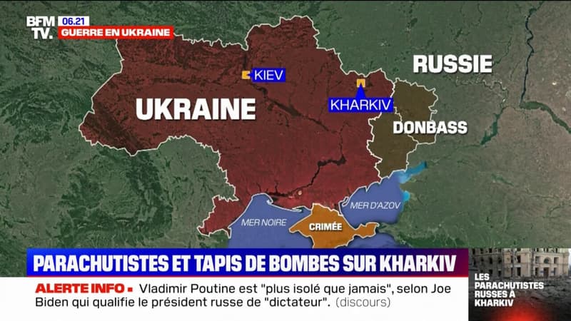 L’armée ukrainienne indique que des troupes aéroportées russes ont débarqué à Kharkiv