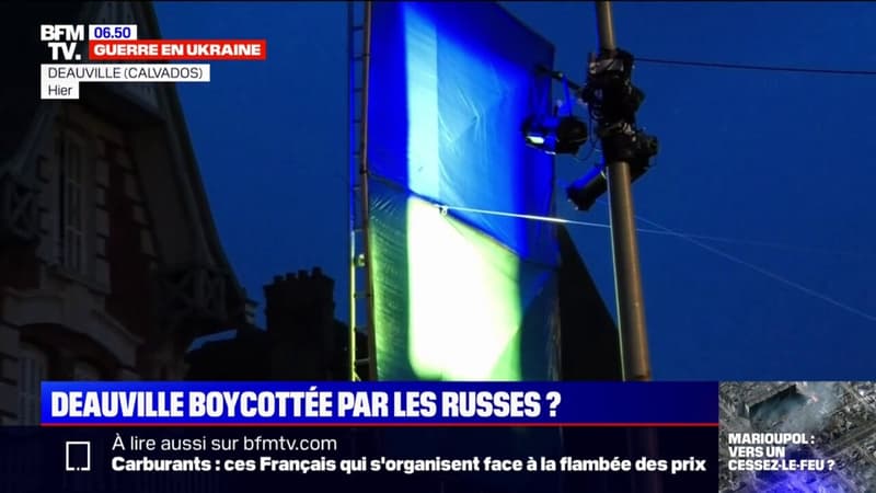 Les autorités russes appellent à boycotter Deauville après la projection d’un drapeau ukrainien sur une villa appartenant à la Russie