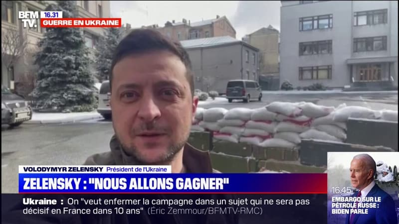 “Tout ira bien, nous allons gagner”: Sur les barricades, le président ukrainien appelle ses concitoyens à tenir bon