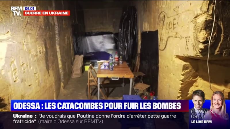 Ukraine: des habitants d’Odessa se réfugient dans les catacombes pour fuir les bombes