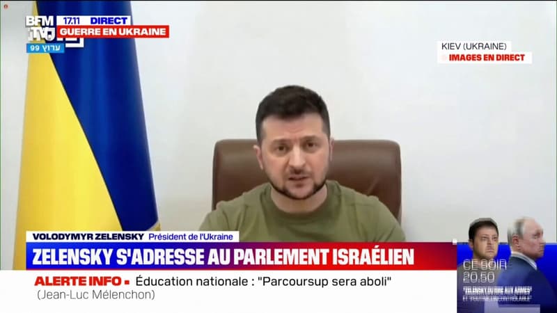 Volodymyr Zelensky, devant le parlement israélien: “Nous avons la même menace, vous et nous: la destruction totale de notre peuple”