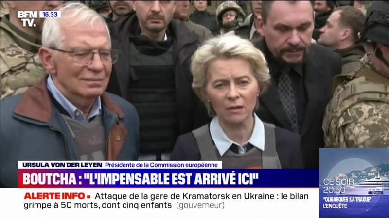 À Boutcha, Ursula von der Leyen dénonce les actions des forces russes: “Une armée impitoyable, sans état d’âme”