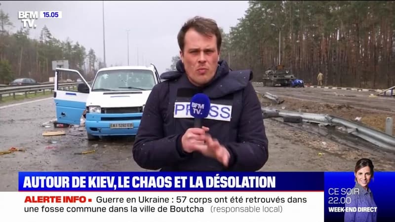 Aux abords de Kiev, l’armée ukrainienne collecte des preuves de potentiels crimes de guerre