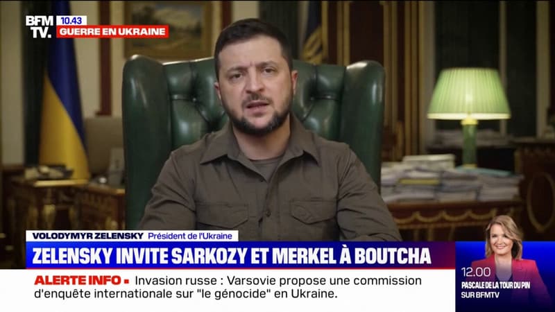 Fustigeant “une politique de concessions”, Zelensky invite Sarkozy et Merkel à venir visiter Boutcha