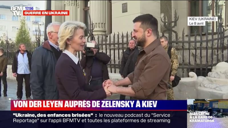 Guerre en Ukraine: les images d’Ursula von der Leyen auprès de Volodymyr Zelensky à Kiev