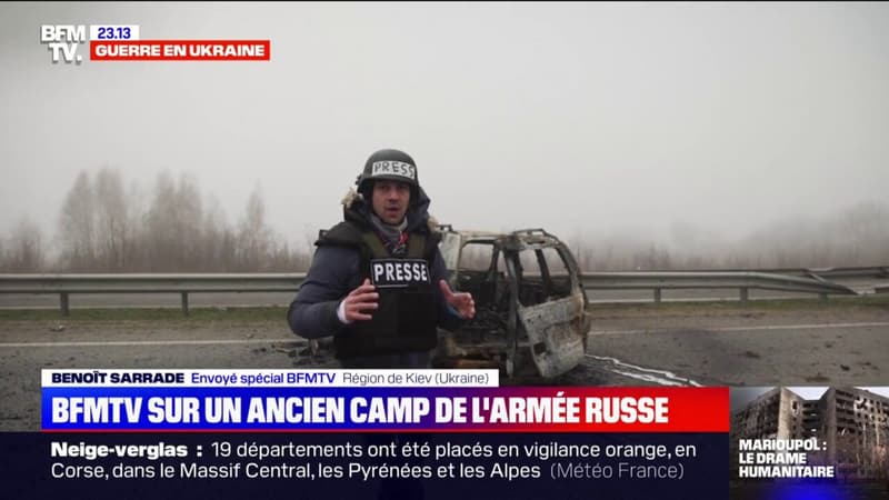 Guerre en Ukraine: les reporters de BFMTV se sont rendus dans un ancien camp de l’armée russe