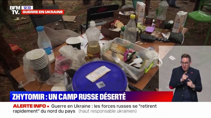 Les images d’un camp de l’armée russe déserté, à 25 kilomètres de Kiev