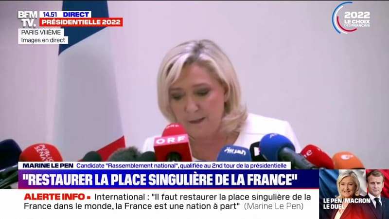 Marine Le Pen: “La France n’est pas une nation moyenne, mais une grande puissance qui compte encore”