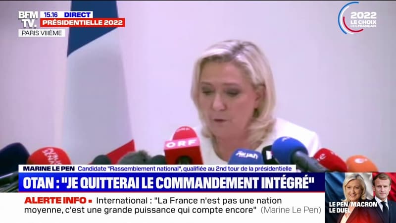 Marine Le Pen militera pour un “rapprochement stratégique entre l’Otan et la Russie” une fois le conflit en Ukraine terminé