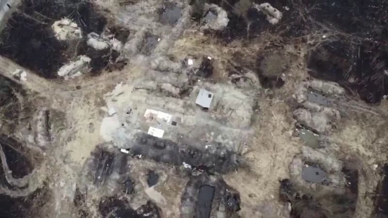 Tchernobyl: l’armée ukrainienne diffuse des images de drone des tranchées creusées par les Russes