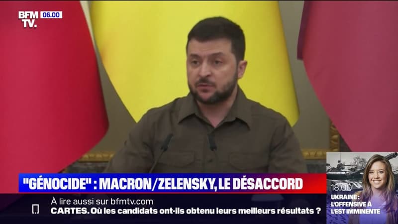Ukraine: le président Zelensky se dit “blessé” par le refus d’Emmanuel Macron d’employer le terme de “génocide”