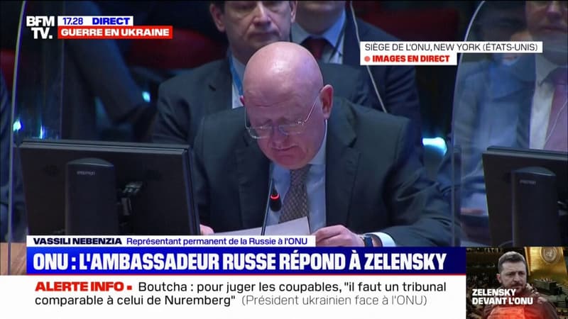 Vassili Nebenzia, représentant permanent de la Russie à l’ONU accuse Volodymyr Zelensky de porter “des accusations insubstantielles” contre la Russie