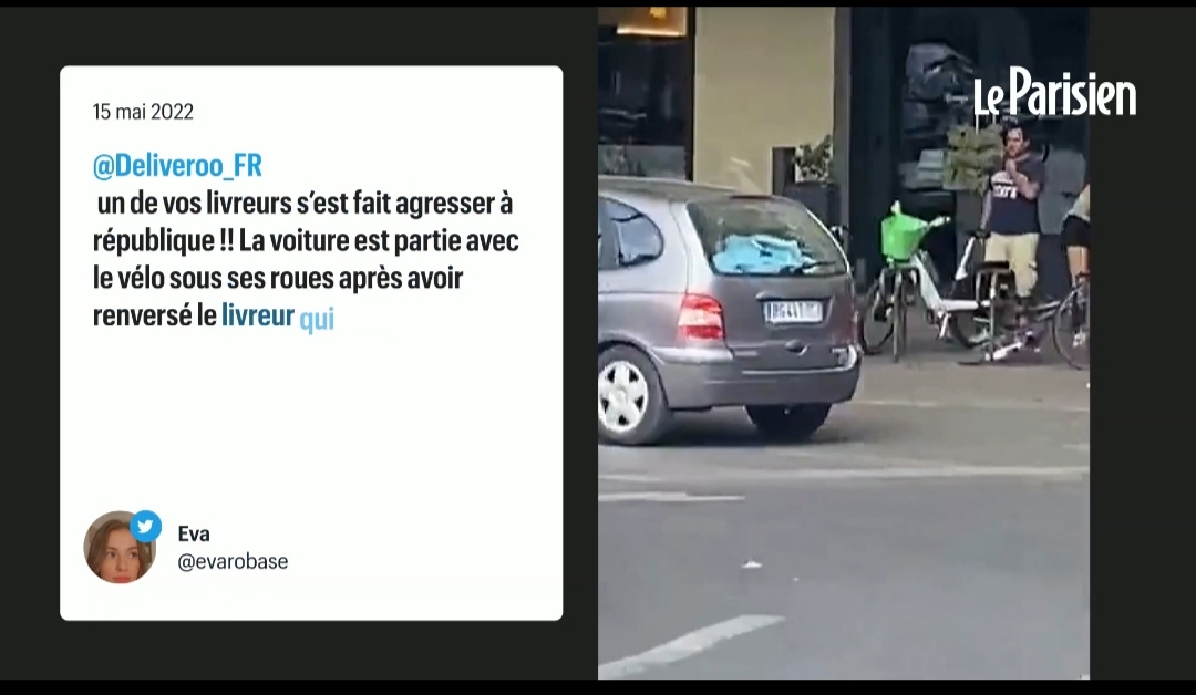 VIDÉO : Un automobiliste renverse un livreur… et s’enfuit avec le vélo sous ses roues