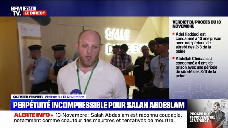 Olivier Fisher, victime du 13-Novembre, sur les peines: “C’est un message extrêmement clair aux personnes tentées par l’islamisme radical”