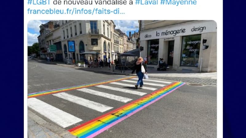 “Les homos dehors”: à Laval, des passages piétons aux couleurs LGBT vandalisés par des tags