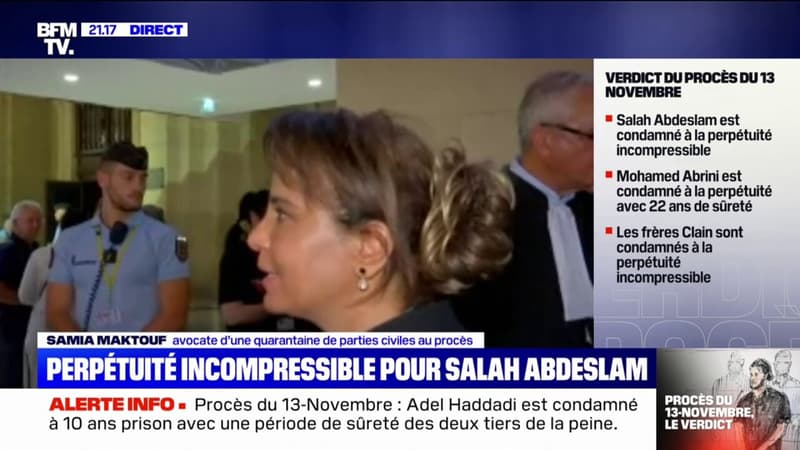 Procès du 13-Novembre: pour Me Samia Maktouf, avocate des parties civiles, “c’est un verdict juste, mesuré et courageux”