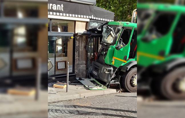 Paris : Enquête ouverte après l’encastrement d’un camion poubelle dans un restaurant