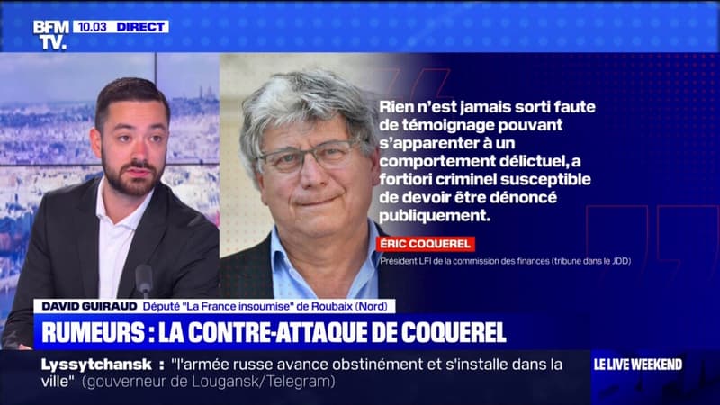 Affaire Éric Coquerel: “Une rumeur s’est construite sur des éléments qui n’existaient pas” selon David Guiraud (LFI)