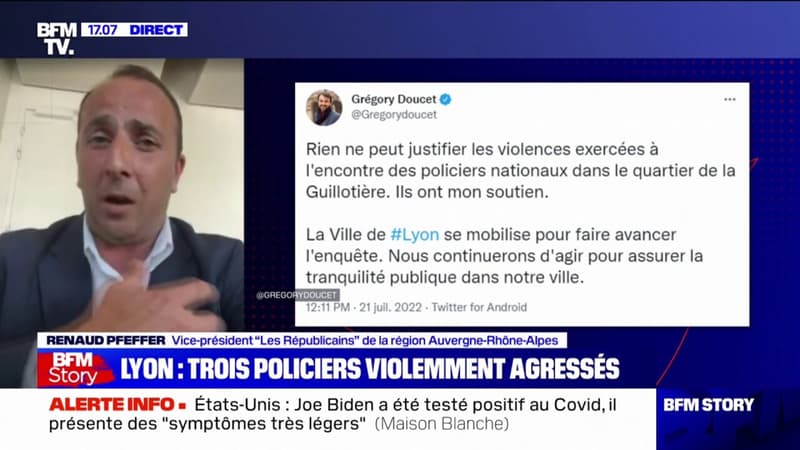Agression de policiers dans le quartier de la Guillotière, à Lyon: “C’est plus qu’un quartier de non-droit” réagit Renaud Pfeffer (LR)