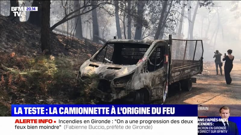 INFO BFMTV – Les images de la camionnette à l’origine de l’incendie de La Teste-de-Buch