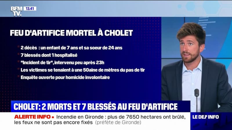 Une enquête ouverte pour homicide involontaire après deux morts et sept blessés au feu d’artifice de Cholet