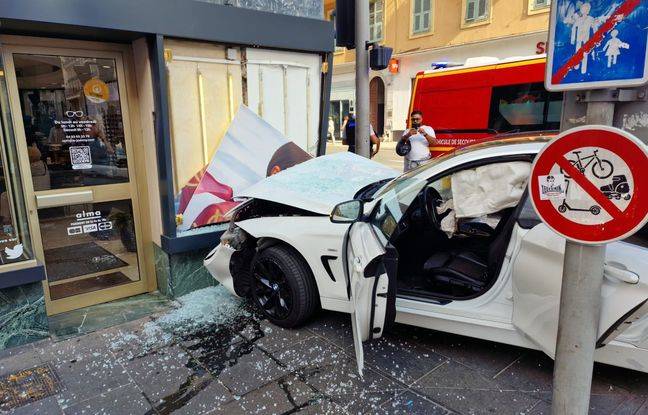 Nice : Une voiture s’encastre dans une vitrine en plein centre-ville et fait trois blessés