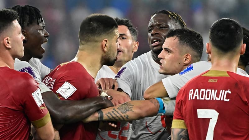 Serbie-Suisse: la vive échauffourée entre joueurs en fin de match